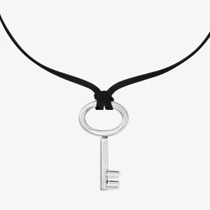 Naszyjnik Ze Stali Z Motywem Klucza I Czarnym Sznurkiem Tous Charming - Tous Rozmiar