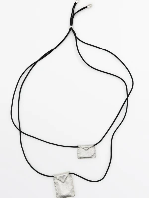 Naszyjnik Ze Sznurka Z Zawieszkami W Kształcie Kopert - Srebrny - Massimo Dutti - Female
