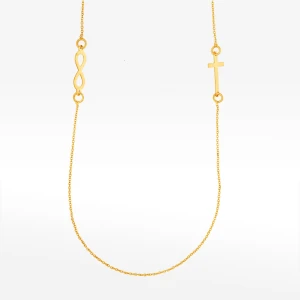 Naszyjnik ze złota 42-45cm  krzyżyk z nieskończonością Filipowicz