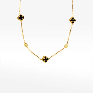 Naszyjnik ze złota 42-45cm z onyksami Filipowicz