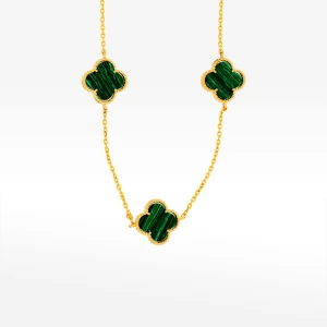 Naszyjnik ze złota 45-50cm z malachitem Filipowicz