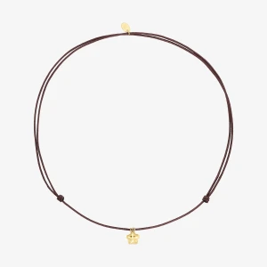 Naszyjnik Ze Złota Z Brązowym Sznurkiem I Motywem Kwiatu Tous Balloon - Tous