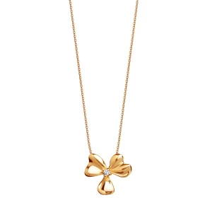 Naszyjnik złoty z cyrkoniami - kwiaty - Femini Femini - Biżuteria YES
