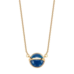 Naszyjnik złoty z niebieskim agatem - Skarabeusz Skarabeusz - Biżuteria YES