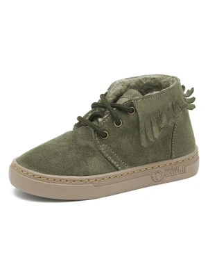 natural world Skórzane botki w kolorze khaki rozmiar: 25