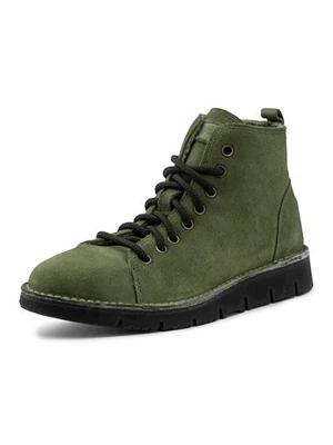 natural world Skórzane botki w kolorze khaki rozmiar: 38