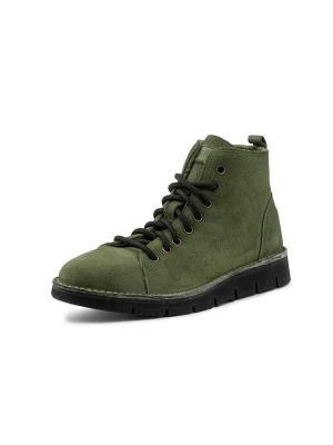 natural world Skórzane botki w kolorze khaki rozmiar: 38