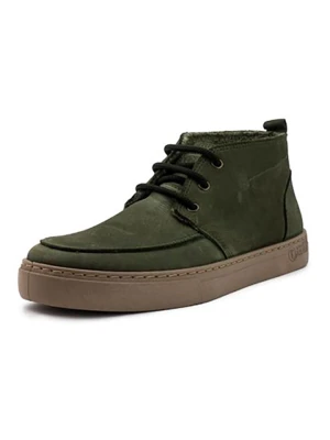 natural world Skórzane botki w kolorze khaki rozmiar: 40