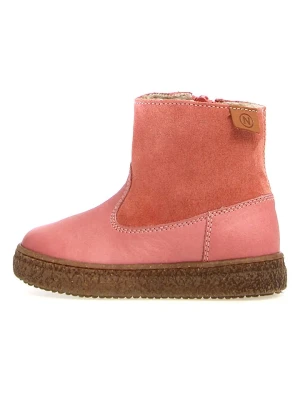 Naturino Skórzane botki zimowe "Alpina" w kolorze jasnoróżowym rozmiar: 26