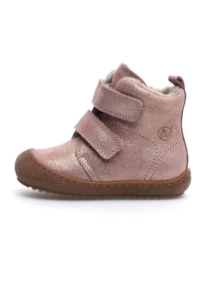 Naturino Skórzane botki zimowe "Raintastik" w kolorze jasnoróżowym rozmiar: 21