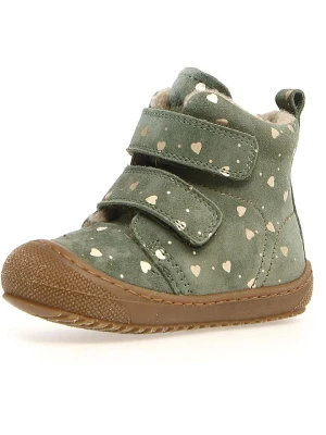 Naturino Skórzane botki zimowe w kolorze zielonym rozmiar: 20