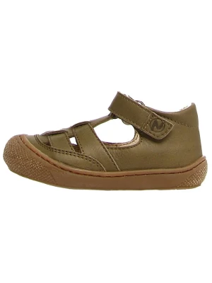 Naturino Skórzane półsandały "5282 Nappa" w kolorze khaki rozmiar: 22
