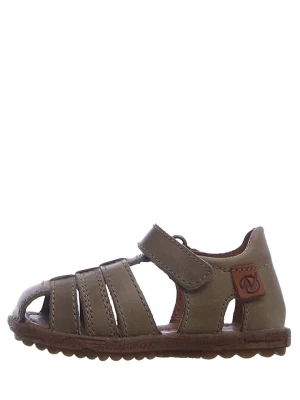 Naturino Skórzane półsandały w kolorze khaki rozmiar: 35