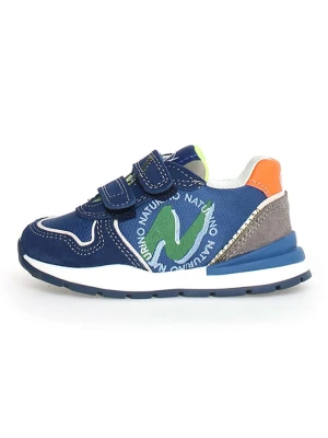 Naturino Skórzane sneakersy "Argal" w kolorze granatowym ze wzorem rozmiar: 21