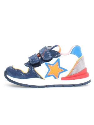 Naturino Skórzane sneakersy "Argal" w kolorze niebieskim ze wzorem rozmiar: 33