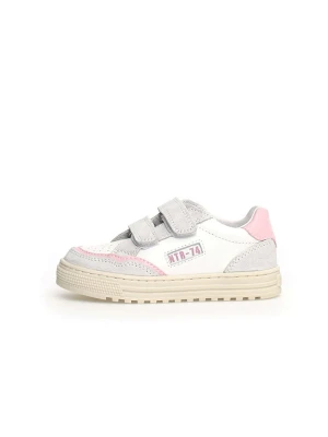 Naturino Skórzane sneakersy "Ariton" w kolorze biało-jasnoróżowo-szarym rozmiar: 35