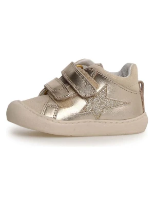 Naturino Skórzane sneakersy "Belix" w kolorze beżowym rozmiar: 19