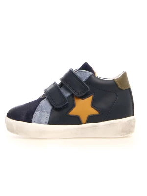 Naturino Skórzane sneakersy "Dorrie" w kolorze granatowo-żółto-oliwkowym rozmiar: 22