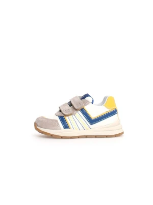 Naturino Skórzane sneakersy "Evon 2" w kolorze biało-beżowym ze wzorem rozmiar: 24