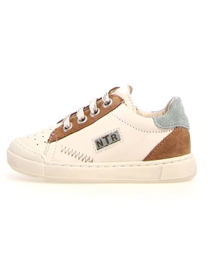 Naturino Skórzane sneakersy "Faluk" w kolorze kremowo-jasnobrązowym rozmiar: 29