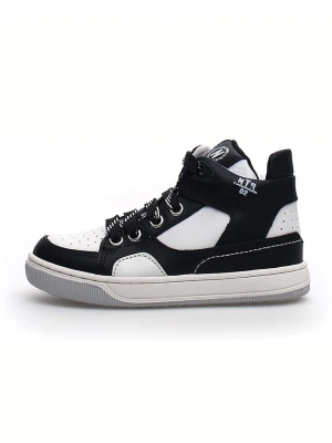 Naturino Skórzane sneakersy "Finnix" w kolorze czarno-białym rozmiar: 24