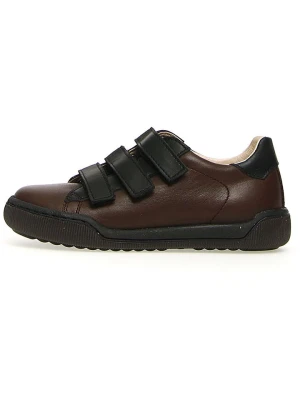 Naturino Skórzane sneakersy "Gempe" w kolorze ciemnobrązowym rozmiar: 33