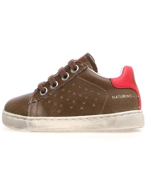 Naturino Skórzane sneakersy "Hasselt" w kolorze brązowym rozmiar: 29