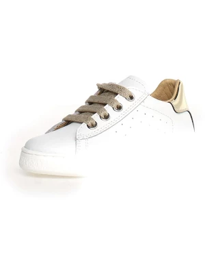 Naturino Skórzane sneakersy "Hasselt" w kolorze złoto-białym rozmiar: 28