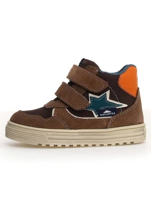 Naturino Skórzane sneakersy "Hess 3" w kolorze jasnobrązowym rozmiar: 40