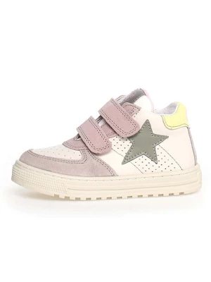 Naturino Skórzane sneakersy "Hess" w kolorze biało-żółto-jasnoróżowym rozmiar: 37