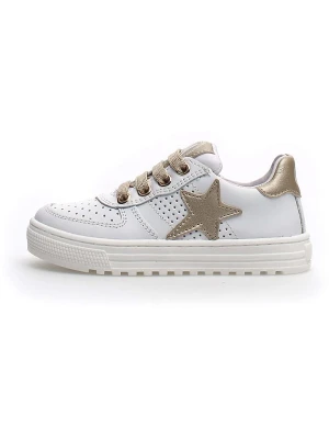 Naturino Skórzane sneakersy "Hess" w kolorze białym rozmiar: 30