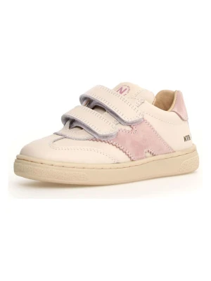 Naturino Skórzane sneakersy "Jenix" w kolorze beżowym rozmiar: 32