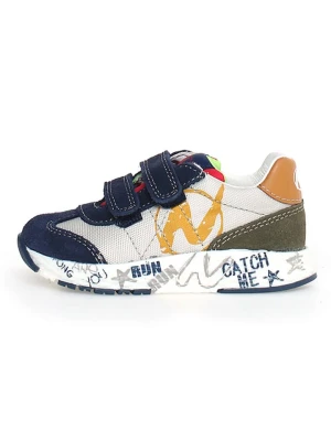 Naturino Skórzane sneakersy "Jesko 2" w kolorze granatowo-oliwkowo-kremowym rozmiar: 20