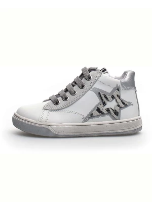 Naturino Skórzane sneakersy "Nerlen" w kolorze białym rozmiar: 24