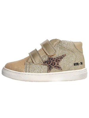 Naturino Skórzane sneakersy "Pinn" w kolorze złotym rozmiar: 32