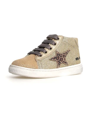 Naturino Skórzane sneakersy "Pinn" w kolorze złotym rozmiar: 28