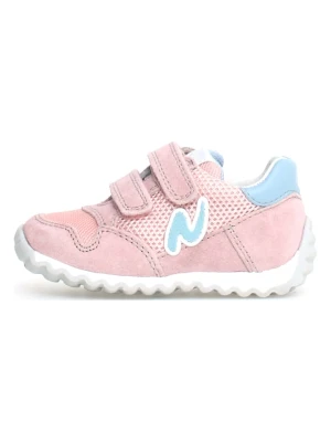 Naturino Skórzane sneakersy "Sammy 2" w kolorze jasnoróżowo-błękitnym rozmiar: 25