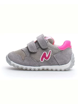 Naturino Skórzane sneakersy "Sammy" w kolorze szaro-różowym rozmiar: 31