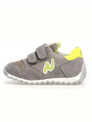 Naturino Skórzane sneakersy "Sammy" w kolorze szaro-żółtym rozmiar: 24