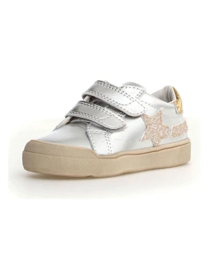 Naturino Skórzane sneakersy "Singery" w kolorze srebrnym rozmiar: 32