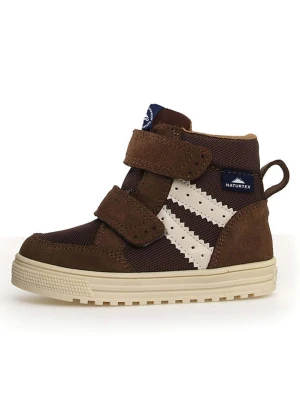 Naturino Skórzane sneakersy "Tabby" w kolorze brązowym rozmiar: 25