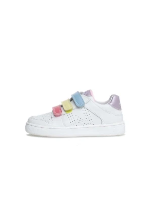 Naturino Skórzane sneakersy "Theral" w kolorze białym ze wzorem rozmiar: 29