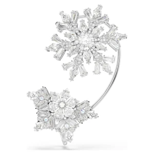 Nausznica Idyllia, Pojedynczy, Szlify różnorodne, Płatek śniegu, Biała, Powłoka z rodu Swarovski