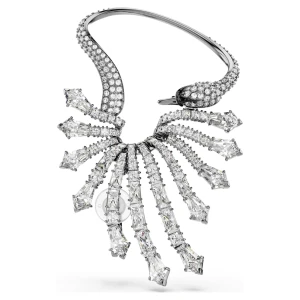 Nausznica The Vienna Collection, Łabędź, Biała, Powłoka z rutenu Swarovski