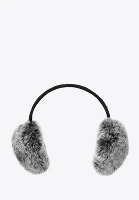 Nauszniki damskie z futerkiem czarno - szare Wittchen