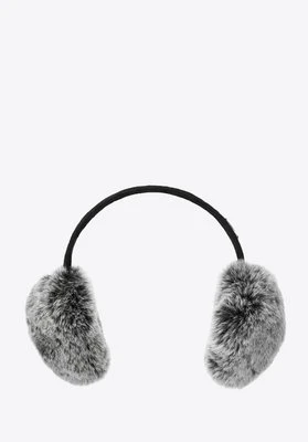 Nauszniki damskie z futerkiem czarno - szare Wittchen