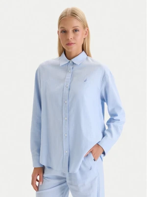 Nautica Koszula W126-NALST-1019-23X Błękitny Regular Fit Niebieski jasny