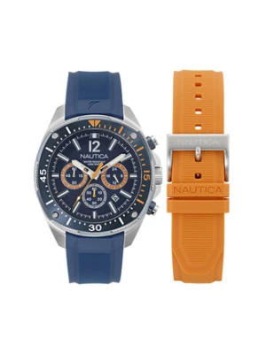 Nautica Zegarek Sporty SET NAPBSS504 Srebrny