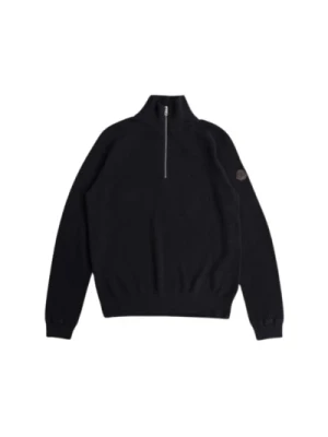 Navy T-Neck Zip Sweater Moncler