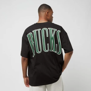 NBA Arch Wordmark Oversize Tee Milwaukee Bucks, markiNew Era, T-Shirty i Polo, w kolorze czarny, rozmiar: